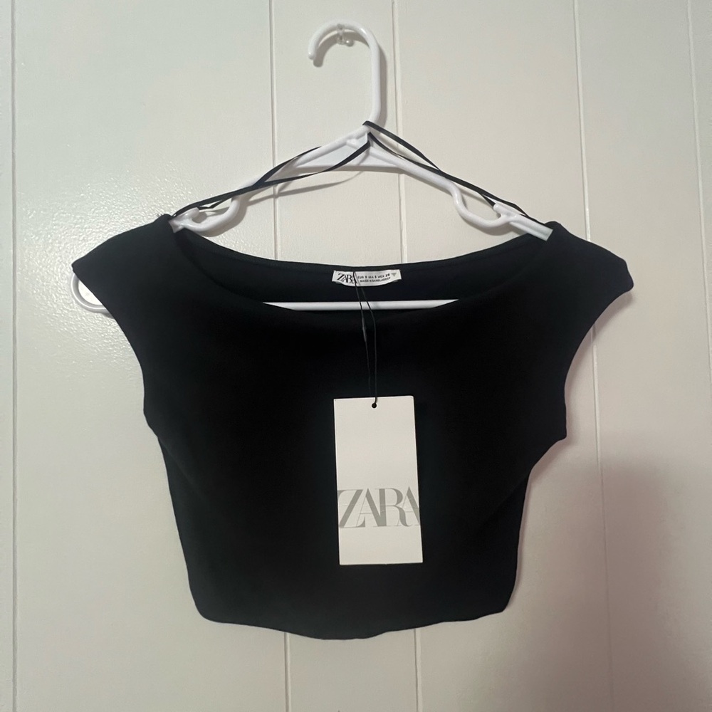 Zara Black Cropped Top
